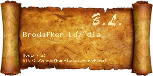 Brodafker Lídia névjegykártya